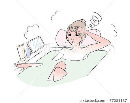 Cute woman bath time hot flashes Cute woman bath time hot flashes 77081187