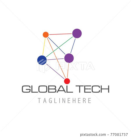 Business technology logo template 77081737