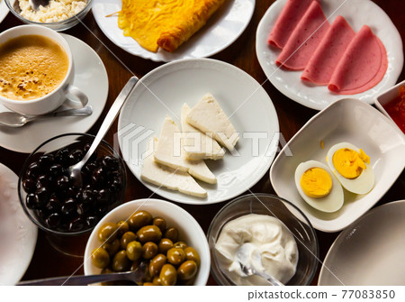 Delicious halal breakfast at the hotel 77083850