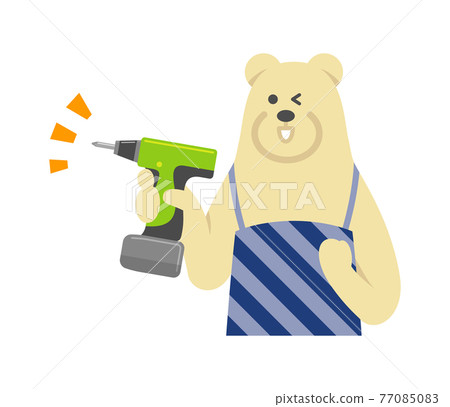 Illustration image of a polar bear husband doing DIY 77085083