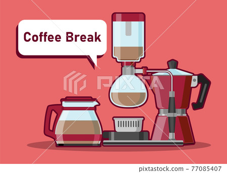 Coffee break of coffee cafe Vector illustration isolated Coffee break of coffee cafe Vector illustration isolated 77085407
