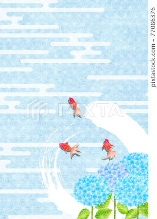 Hydrangea goldfish summer visit background 77086376