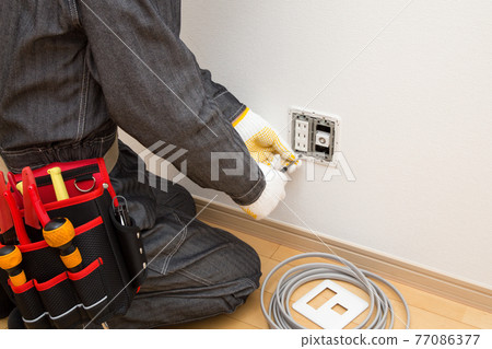 Electrical work Antenna terminal TV outlet Construction site Electrical work Antenna terminal TV outlet Construction site 77086377