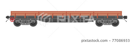 Freight railroad car isolated on white background. 77086933