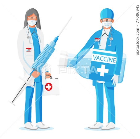 Medical personal with vaccine 77086945