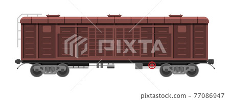Freight boxcar train wagon. 77086947