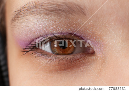 Close up of woman's eye with makeup Close up of woman's eye with makeup 77088281
