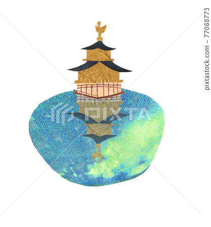金閣寺反映在池塘里 金閣寺反映在池塘里 77088773