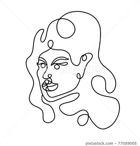 portrait of a woman in a modern linear style. portrait of a woman in a modern linear style. 77089008