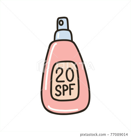 Sunscreen body spray. Packaging of sunscreen. Sunscreen body spray. Packaging of sunscreen. 77089014