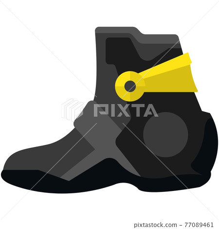 Motorcycle biker boots pair vector illustration on white Motorcycle biker boots pair vector illustration on white 77089461