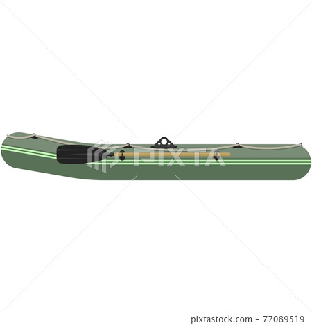 Inflatable rubber boat for fishing vector isolated on white Inflatable rubber boat for fishing vector isolated on white 77089519