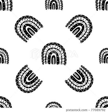 Rainbow black and white pattern. rainbow pattern 77089792