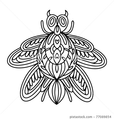 Beetle-insect coloring book. Alpine barbel beetle Beetle-insect coloring book. Alpine barbel beetle 77089854