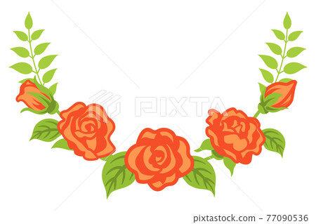 玫瑰花裝飾-曲線向上 77090536