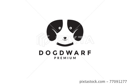 head dwarf dog logo vector symbol icon design graphic illustration 77091277