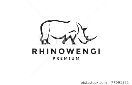 modern shape rhino animal wild logo vector... - Stock Illustration  [77091551] - PIXTA