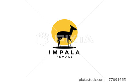 impala silhouette with sunset logo vector symbol icon design graphic illustration impala silhouette with sunset logo vector symbol icon design graphic illustration 77091665