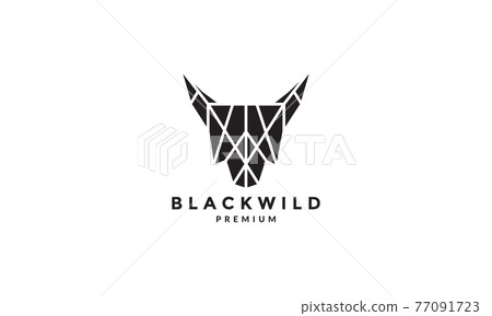 geometric black wolf head logo vector symbol icon design graphic illustration 77091723