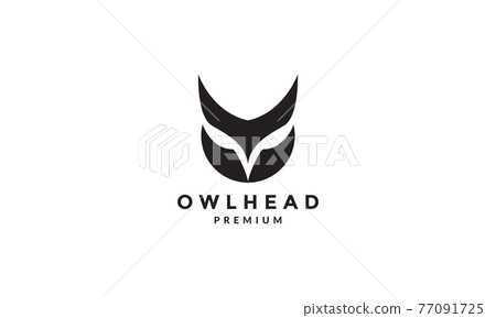 unique shape head owl eye logo symbol icon vector graphic design illustration 77091725