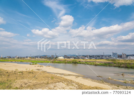 《愛知縣》岡崎市矢作川 《愛知縣》岡崎市矢作川 77093124
