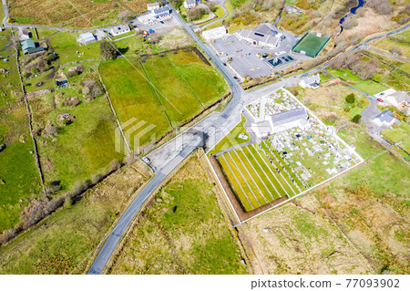 BALLYMACKILDUFF, KILCLOONEY, DONEGAL , IRELAND - March 19 2021 : St. Conal's church belongs to the diocese of Raphoe. BALLYMACKILDUFF, KILCLOONEY, DONEGAL , IRELAND - March 19 2021 : St. Conal's church belongs to the diocese of Raphoe. 77093902