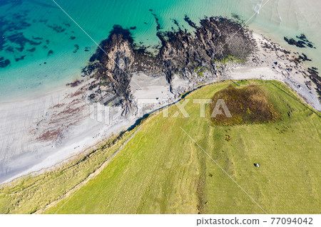 Aerial view of Portnoo in County Donegal, Ireland. 77094042
