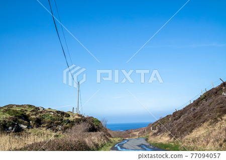 Utility Pole and lines for transmission of electricity and communication to dwellings in rural Ireland Utility Pole and lines for transmission of electricity and communication to dwellings in rural Ireland 77094057