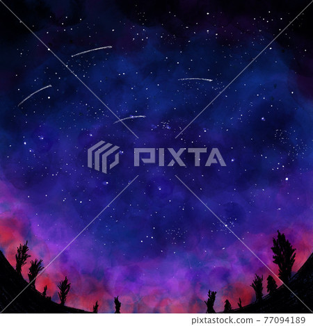 自然夜空中的流星 77094189