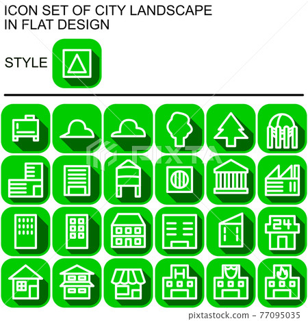 Flat design cityscape icon set 004 Flat design cityscape icon set 004 77095035
