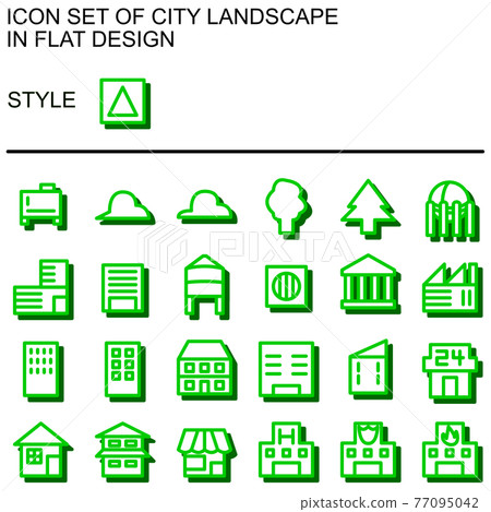 Flat design cityscape icon set 011 Flat design cityscape icon set 011 77095042