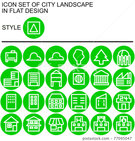 Flat design cityscape icon set 016 Flat design cityscape icon set 016 77095047