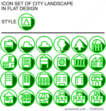 Flat design cityscape icon set 019 77095050