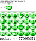 Flat design cityscape icon set 020 77095051
