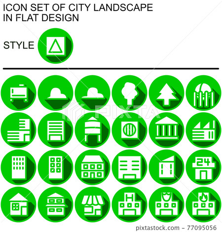 Flat design cityscape icon set 025 Flat design cityscape icon set 025 77095056