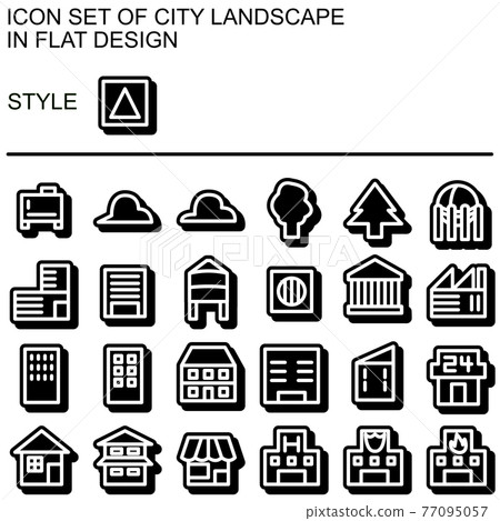 Flat design cityscape icon set 026 Flat design cityscape icon set 026 77095057