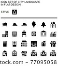 Flat design cityscape icon set 027 77095058