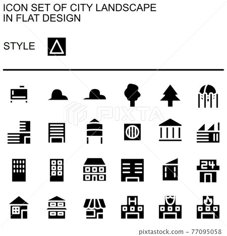 Flat design cityscape icon set 027 Flat design cityscape icon set 027 77095058