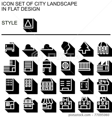 Flat design cityscape icon set 029 Flat design cityscape icon set 029 77095060