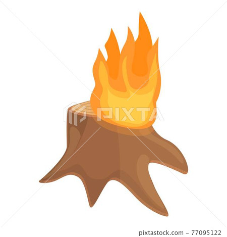 Trunk burning icon, cartoon style Trunk burning icon, cartoon style 77095122