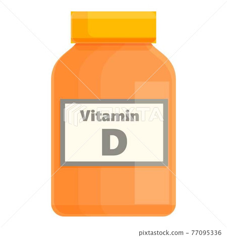 Vitamin d supplement icon, cartoon style Vitamin d supplement icon, cartoon style 77095336