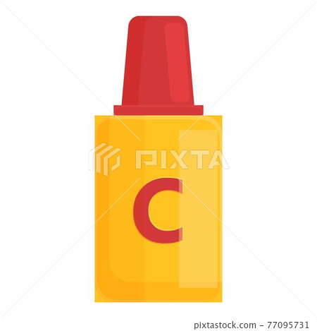 Vitamin c bottle icon, cartoon style 77095731