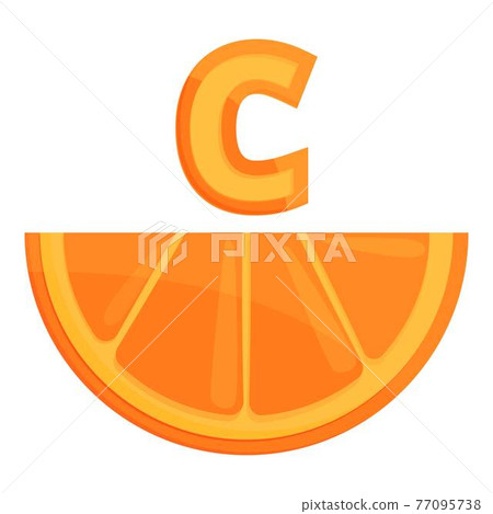 Orange vitamin icon, cartoon style Orange vitamin icon, cartoon style 77095738