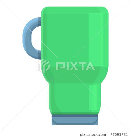 Coffee thermo cup icon, cartoon style 77095781