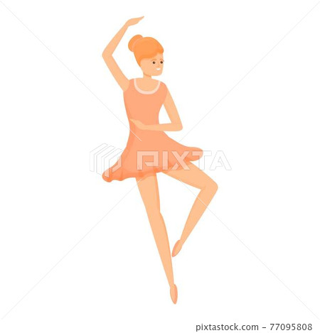 Art ballerina icon, cartoon style 77095808