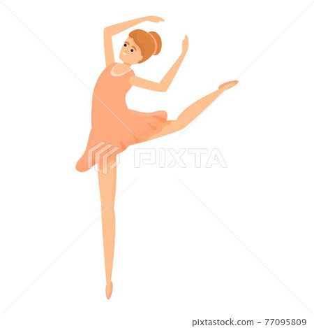 Performance ballerina icon, cartoon style 77095809