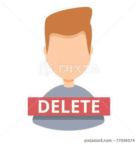 Delete user avatar icon, cartoon style Delete user avatar icon, cartoon style 77096074