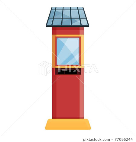 Paid parking tower icon, cartoon style 77096244