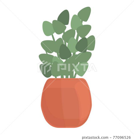 Window leaf plant pot icon, cartoon style Window leaf plant pot icon, cartoon style 77096526
