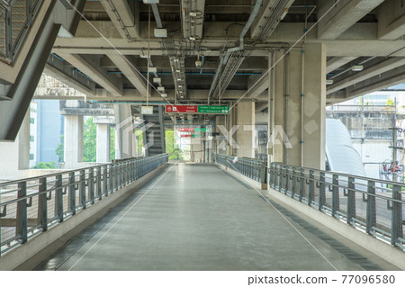 Walkway to Phaya thai station airport rail link system on Ratchaprarop Rd. 77096580